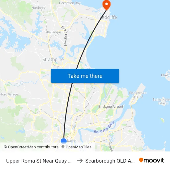 Upper Roma St Near Quay St, Stop 3 to Scarborough QLD Australia map
