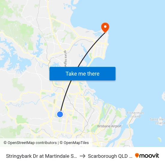 Stringybark Dr at Martindale Street, Stop 47 to Scarborough QLD Australia map