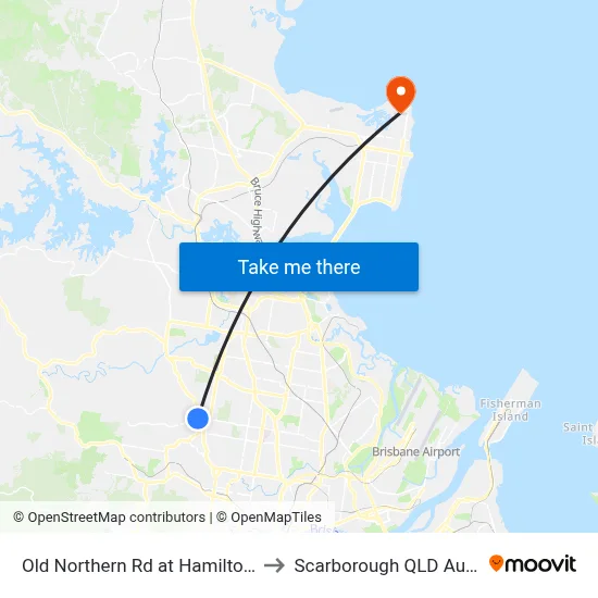 Old Northern Rd at Hamilton Road to Scarborough QLD Australia map