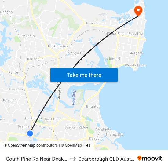 South Pine Rd Near Deakin St to Scarborough QLD Australia map