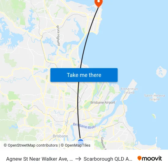 Agnew St Near Walker Ave, Stop 42 to Scarborough QLD Australia map