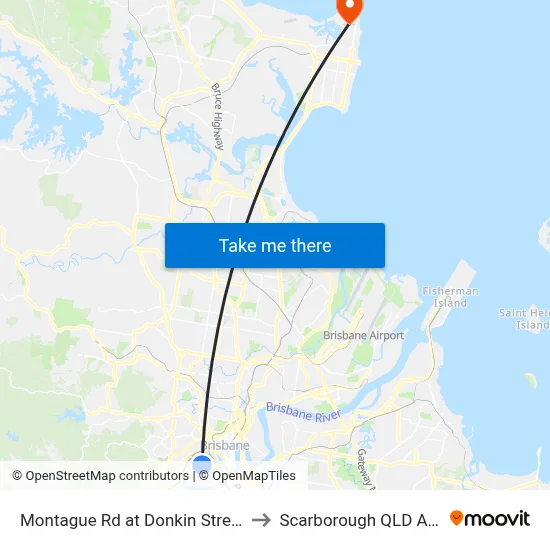 Montague Rd at Donkin Street, Stop 7 to Scarborough QLD Australia map