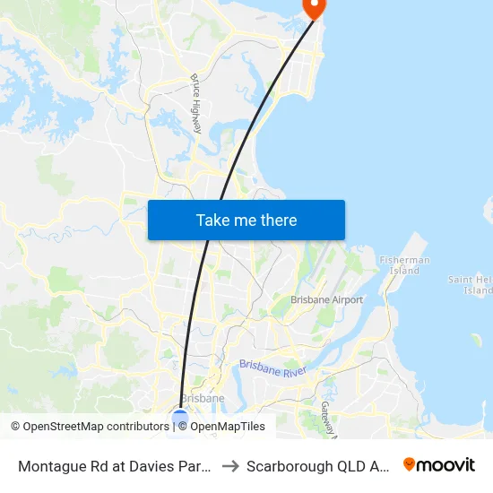 Montague Rd at Davies Park, Stop 8 to Scarborough QLD Australia map