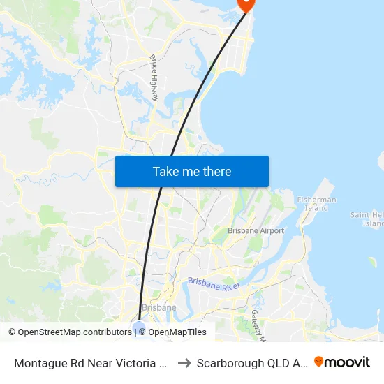 Montague Rd Near Victoria St, Stop 10 to Scarborough QLD Australia map