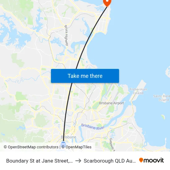 Boundary St at Jane Street, Stop 6 to Scarborough QLD Australia map