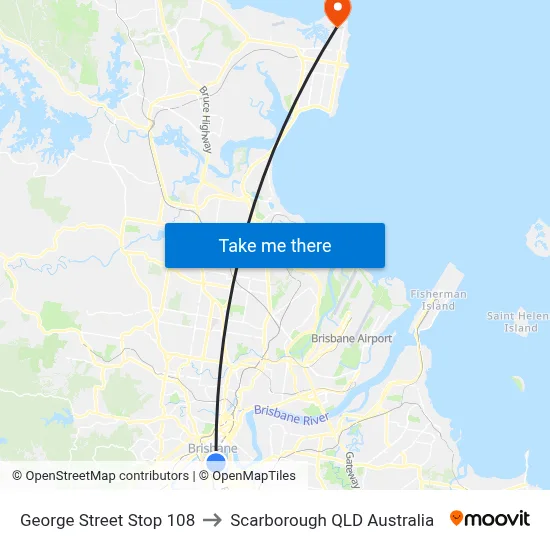 George Street Stop 108 to Scarborough QLD Australia map