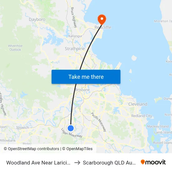 Woodland Ave Near Laricina Cct to Scarborough QLD Australia map