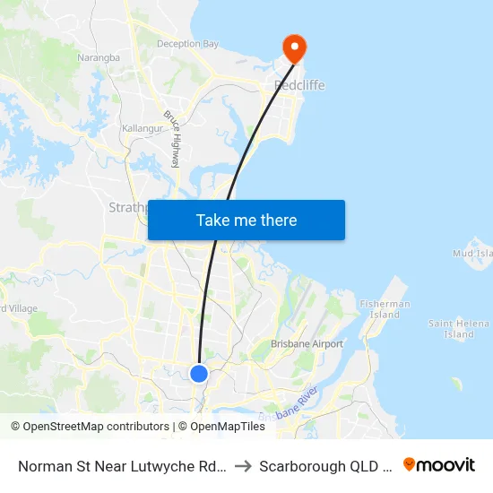 Norman St Near Lutwyche Rd, Stop 24/25 to Scarborough QLD Australia map