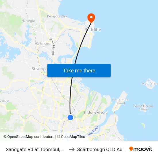 Sandgate Rd at Toombul, Stop 32 to Scarborough QLD Australia map