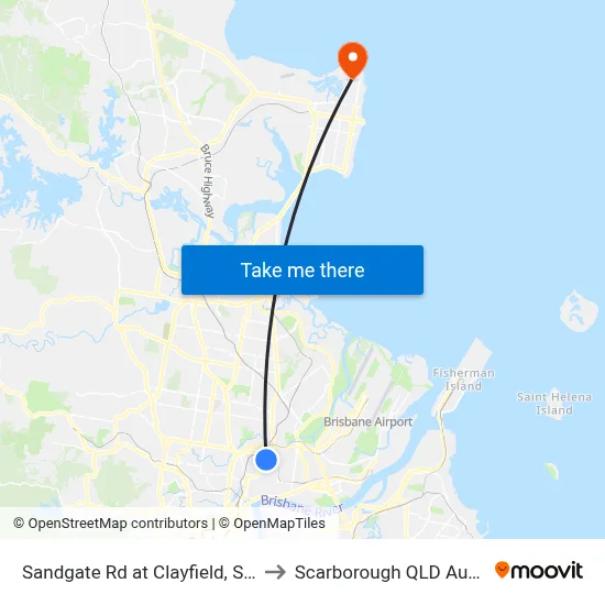 Sandgate Rd at Clayfield, Stop 27 to Scarborough QLD Australia map