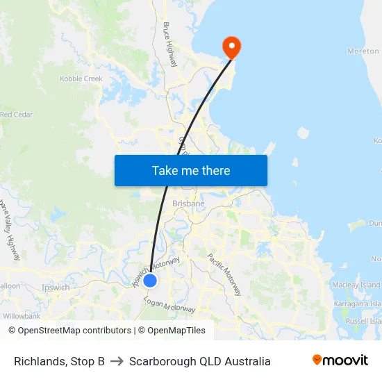 Richlands, Stop B to Scarborough QLD Australia map