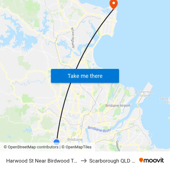 Harwood St Near Birdwood Tce, Stop 28a to Scarborough QLD Australia map