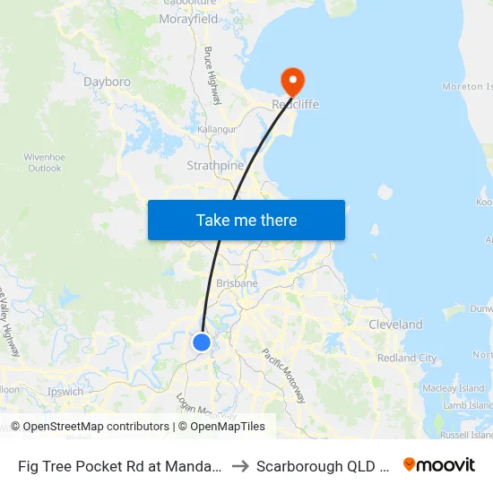 Fig Tree Pocket Rd at Mandalay, Stop 44 to Scarborough QLD Australia map