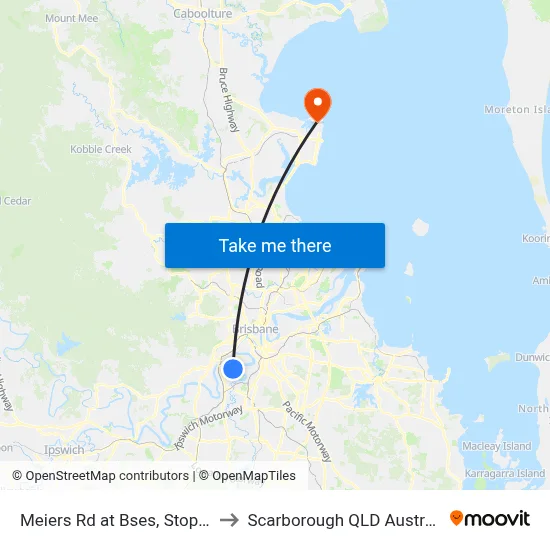 Meiers Rd at Bses, Stop 42 to Scarborough QLD Australia map