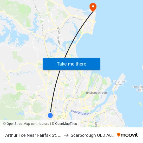 Arthur Tce Near Fairfax St, Stop 15 to Scarborough QLD Australia map