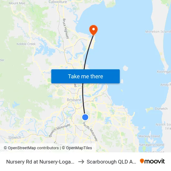 Nursery Rd at Nursery-Logan Stop 48 to Scarborough QLD Australia map