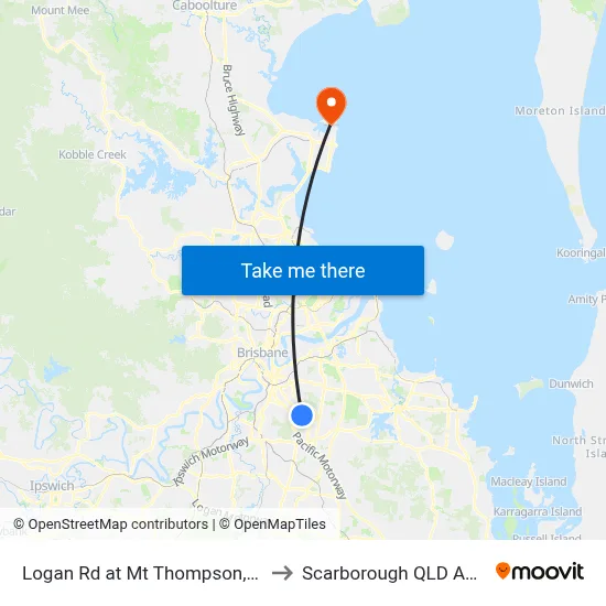 Logan Rd at Mt Thompson, Stop 34 to Scarborough QLD Australia map
