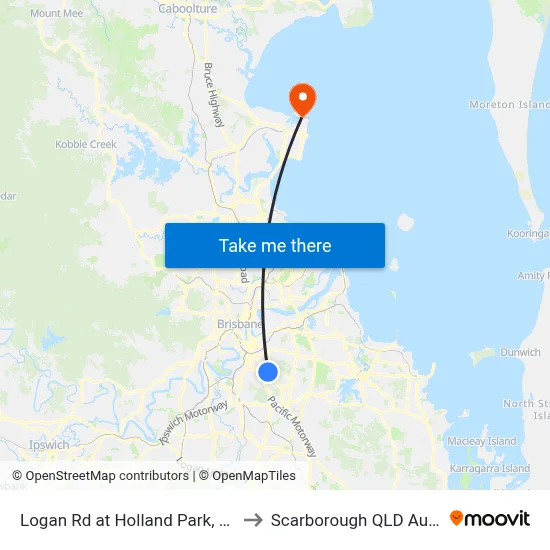 Logan Rd at Holland Park, Stop 29 to Scarborough QLD Australia map