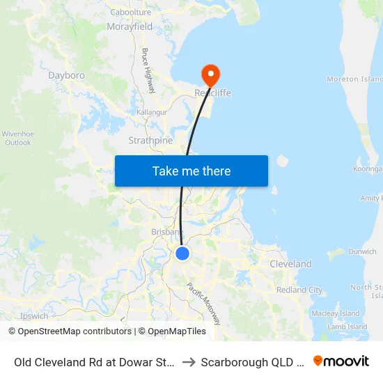 Old Cleveland Rd at Dowar Street Stop 20 to Scarborough QLD Australia map