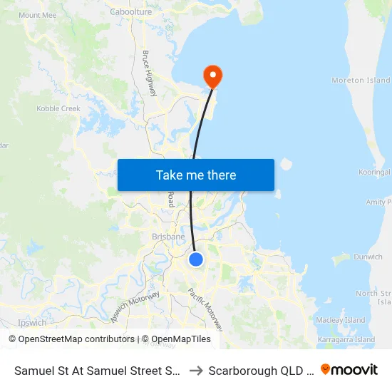 Samuel St At Samuel Street Shops, Stop 41 to Scarborough QLD Australia map