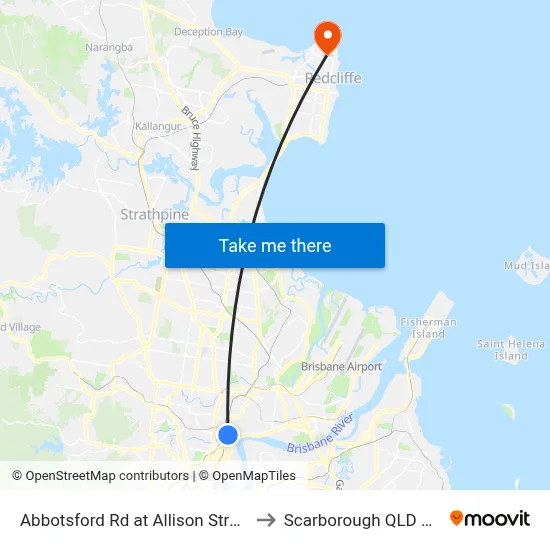 Abbotsford Rd at Allison Street Stop 16 to Scarborough QLD Australia map