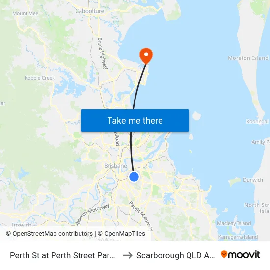 Perth St at Perth Street Park, Stop 33 to Scarborough QLD Australia map