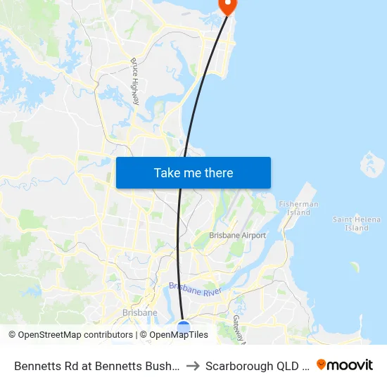 Bennetts Rd at Bennetts Bushland, Stop 29 to Scarborough QLD Australia map