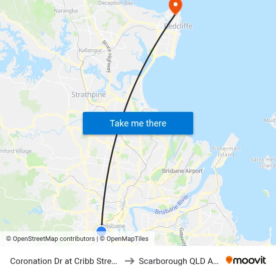 Coronation Dr at Cribb Street, Stop 4 to Scarborough QLD Australia map