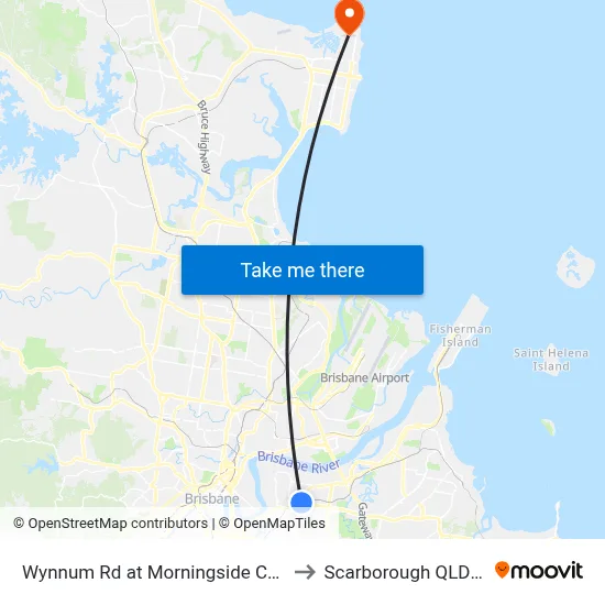 Wynnum Rd at Morningside Central, Stop 30 to Scarborough QLD Australia map