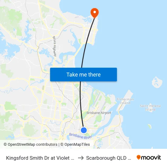 Kingsford Smith Dr at Violet St, Stop 35 to Scarborough QLD Australia map