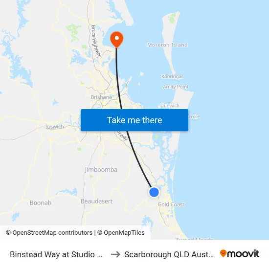 Binstead Way at Studio Drive to Scarborough QLD Australia map