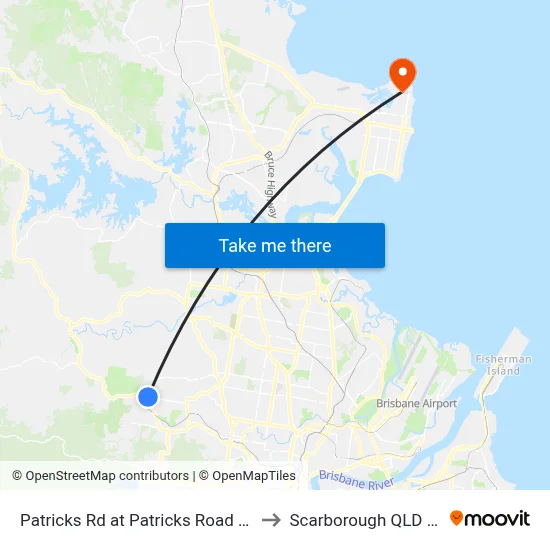 Patricks Rd at Patricks Road State School to Scarborough QLD Australia map