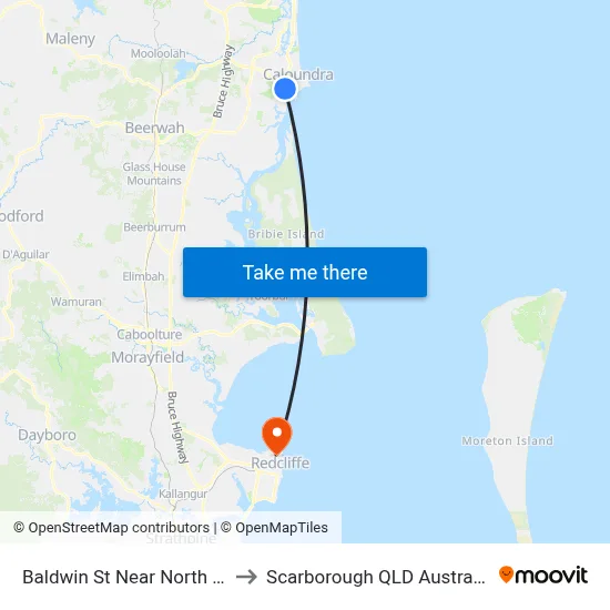 Baldwin St Near North St to Scarborough QLD Australia map