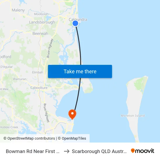 Bowman Rd Near First Ave to Scarborough QLD Australia map