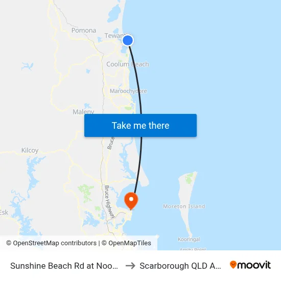 Sunshine Beach Rd at Noosa Plaza to Scarborough QLD Australia map