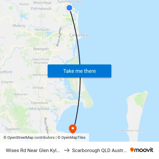 Wises Rd Near Glen Kyle Dr to Scarborough QLD Australia map