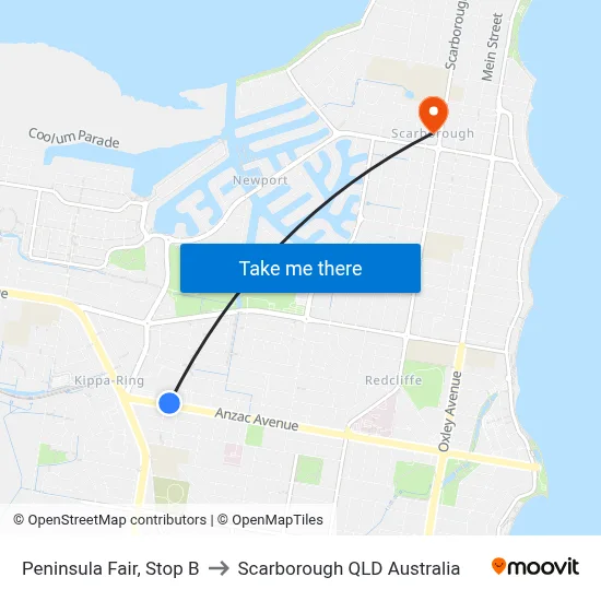 Peninsula Fair, Stop B to Scarborough QLD Australia map
