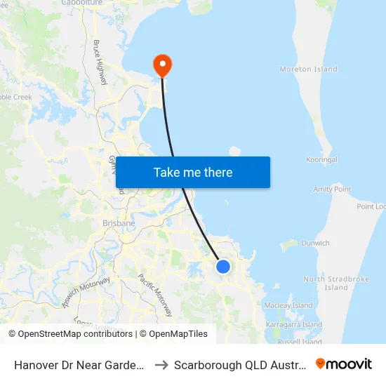 Hanover Dr Near Garden St to Scarborough QLD Australia map