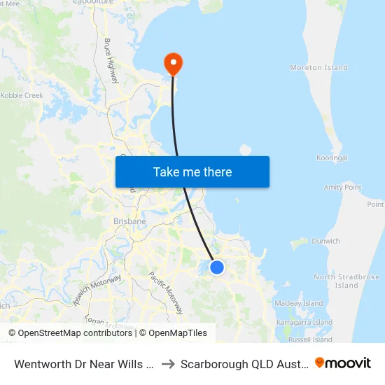 Wentworth Dr Near Wills Lane to Scarborough QLD Australia map