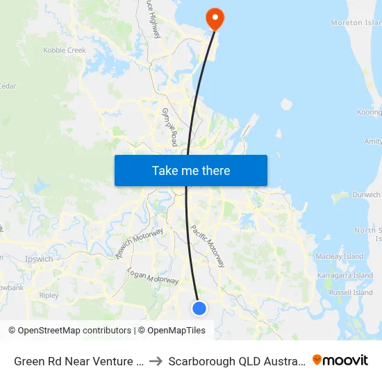 Green Rd Near Venture St to Scarborough QLD Australia map