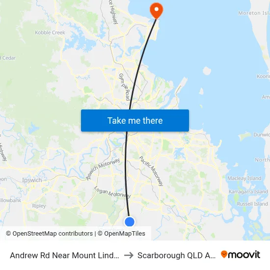 Andrew Rd Near Mount Lindesay Hwy to Scarborough QLD Australia map