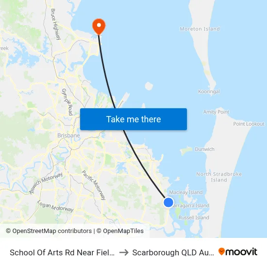 School Of Arts Rd Near Fielding Rd to Scarborough QLD Australia map