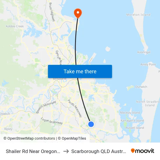 Shailer Rd Near Oregon Dr to Scarborough QLD Australia map