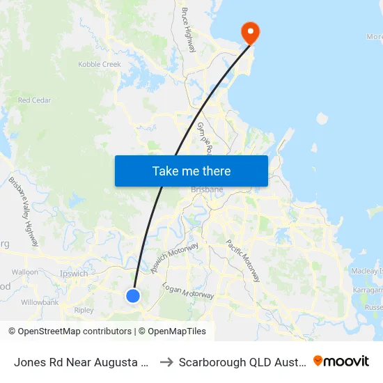Jones Rd Near Augusta Pkwy to Scarborough QLD Australia map