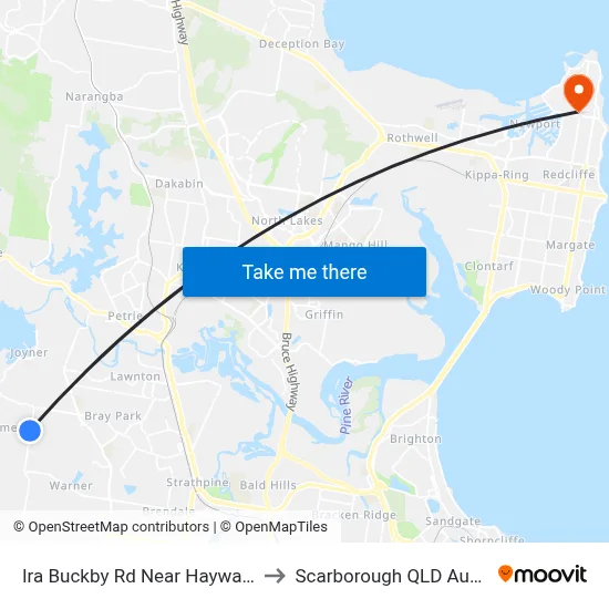 Ira Buckby Rd Near Hayward Ave to Scarborough QLD Australia map