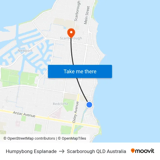Humpybong Esplanade to Scarborough QLD Australia map