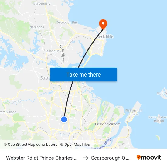 Webster Rd at Prince Charles Hospital, Stop 38 to Scarborough QLD Australia map
