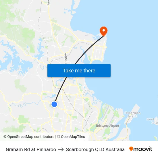 Graham Rd at Pinnaroo to Scarborough QLD Australia map