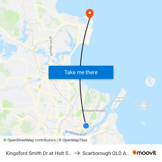 Kingsford Smith Dr at Holt St, Stop 43 to Scarborough QLD Australia map