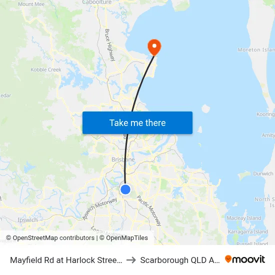 Mayfield Rd at Harlock Street, Stop 31 to Scarborough QLD Australia map